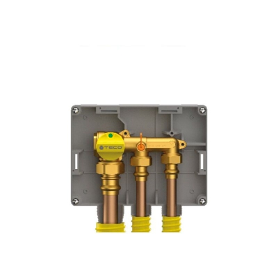 Collettore gas mono-intercettazione 2 vie tenuta conica 1" derivazioni 3/4" teco