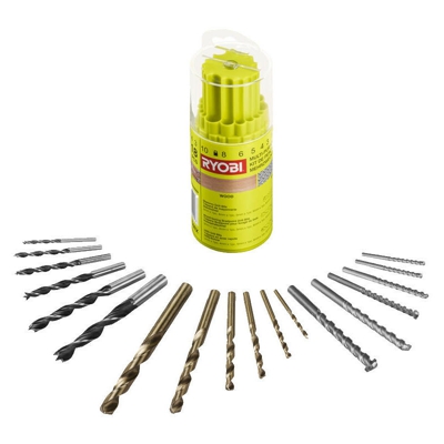 Rak18Dmix - Set Di Punte 18 Pezzi Per Legno, Metallo E Cemento - Ryobi