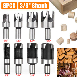 8 pezzi di legno trapano foro taglierina legno perni trapano punte da trapano strumenti 3/8 '10 mm gambo precio