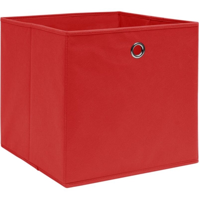 Contenitori 10 pz in Tessuto non Tessuto 28x28x28cm Rosso - Rosso - Vidaxl