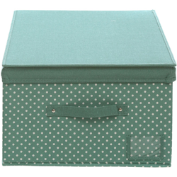 Scatola Salvaspazio In Cartoncino E Cotone, Verde Verde precio