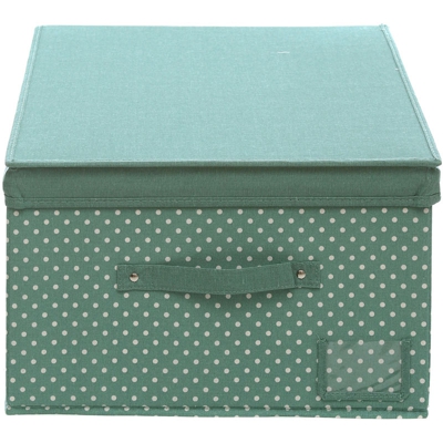 Scatola Salvaspazio In Cartoncino E Cotone, Verde Verde