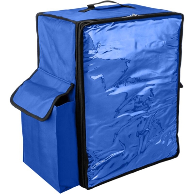 Zaino isotermico 39 x 50 x 25 cm blu per la consegna di ordini alimentari da moto e bicicletta - Primematik