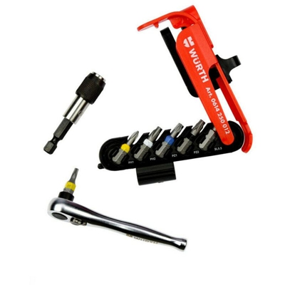 Inserti Avvitatore + Mini Cricchetto e Portainserti Kit 12pz 0614250012 Wurth