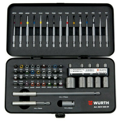 Inserti Avvitatore 1/4 con Bussole Magnetiche Kit 59pz 061425059 wurth