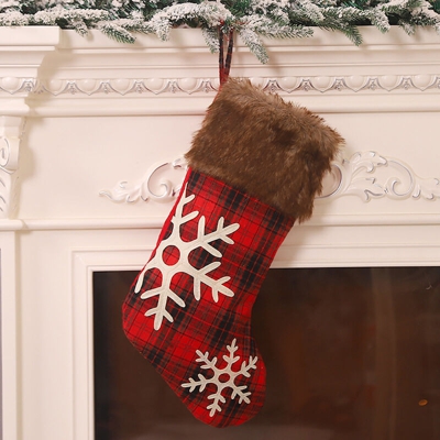 Happyshopping - Calzini a quadri natalizi,stile fiocco di neve - stile fiocco di neve