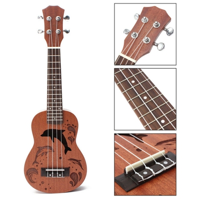 Ukulele soprano da 21 pollici 15Frets Music Instrument Woodwind Dolphin