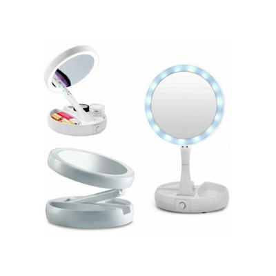 Exsensa - Specchio doppio con Luce led per TRUCCO Fold Away Mirror double sided MAKE-UP 988