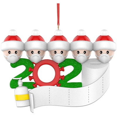 Happyshopping - Pupazzo di neve in PVC Maschera Albero di Natale Ciondolo appeso Saluti con nome fai da te,5 teste - 5 teste