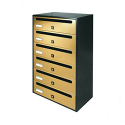 Cassetta postale verticale per condominio 6 posti color oro mod. Cubo Alubox características