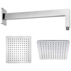 Braccio Doccia Ottone Cromato + Soffione Doccia Quadrato Acciaio Inox 400x400x2 Mm Spessore características