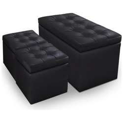 Cassapanca Panky + 2 Pouf Neri precio