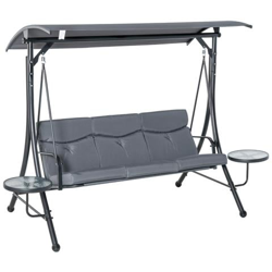 Dondolo 3 Posti Da Giardino O Balcone Con Tettuccio E 2 Tavolini en oferta