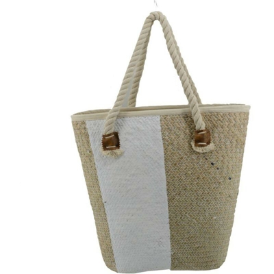 Borsa paglia africa bianco