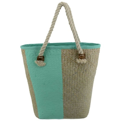 Borsa paglia africa verde acqua