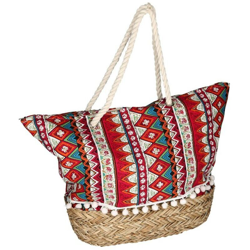 Borsa tessuto paglia decoro peruviano rosso características