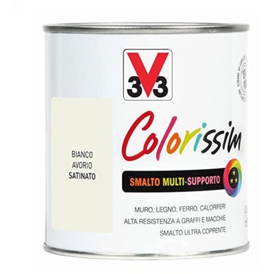 V33 Italia - Smalto Multisupporto Colorissim Bianco Avorio 2,5 LT