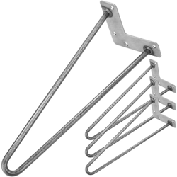 Piedi per tavolo e mobili stile vintage Piedi in acciaio 2 pali 41 cm 4-pack - Primematik en oferta
