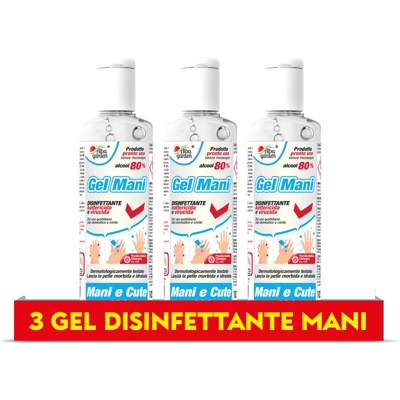3 Gel DISINFETTANTE Mani Cute Battericida Virucida 80% Alcool