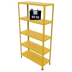 Grima - SCAFFALE IN METALLO GIALLO ETTORE KIT BULLONI 100 X 40 X H 187 CM 5 RIPIANI en oferta
