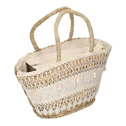 Borsa paglia pizzo con conchiglie en oferta