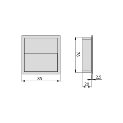 BOCCHETTA PASSACAVO MM.85x85 PLASTICA VERN.BIANCO