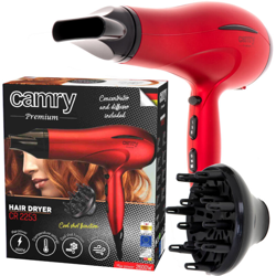Camry - Asciugacapellii 2600W Phon Capelli Beccuccio Stretto 3 Potenze con Diffusore en oferta
