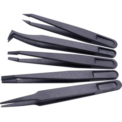 Quadrios 1903EC095 Pinzetta ESD 5 parti Piatte-larghe, Piatte, piegate, Arrotondate en oferta