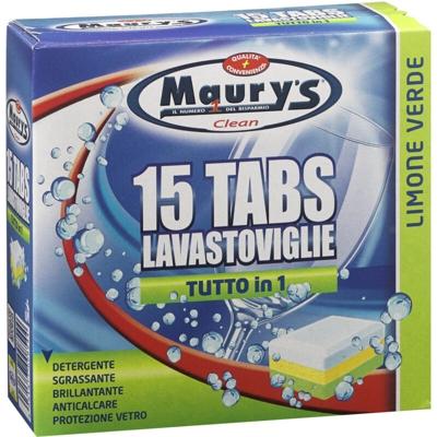 PASTIGLIE LAVASTOVIGLIE TUTTO IN 1 15 TABS LIMONE - Maury's