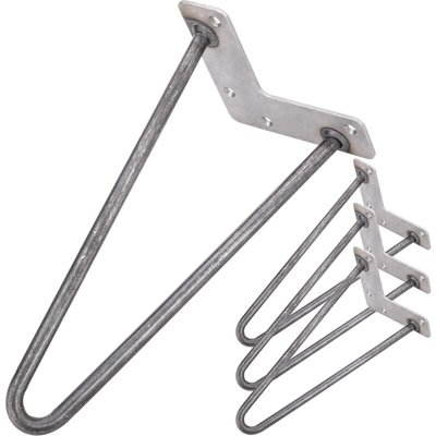 Piedi per tavolo e mobili stile vintage Piedi in acciaio 2 pali 30 cm 4-pack - Primematik