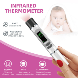 Termometro a infrarossi senza contatto Display LCD Termometro frontale della temperatura del corpo umano (libbre senza batteria) en oferta