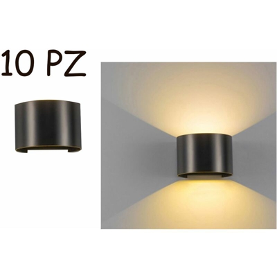 Driwei - 10PZ Applique LED da parete moderno nero luce calda angolazione regolabile FD-9