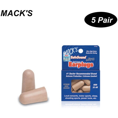 MACK'S 5 paia di gommapiuma, tappi per le orecchie insonorizzati, 5 paia di gommapiuma antirumore, champagne