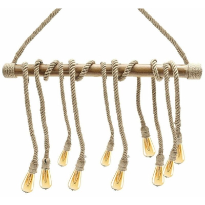 Driwei - Lampadario sospensione vintage retro industriale corda di canapa SJ-072-10
