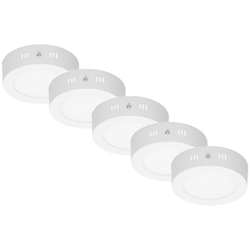 5 x Plafoniera a LED 6W AC 220-240 V 342 Lumen - ?120 mm - Rotonda - Angolo di emissione 160 ? - IP53 - LED Pannello Bianco Neutro 4000K - Faretto precio