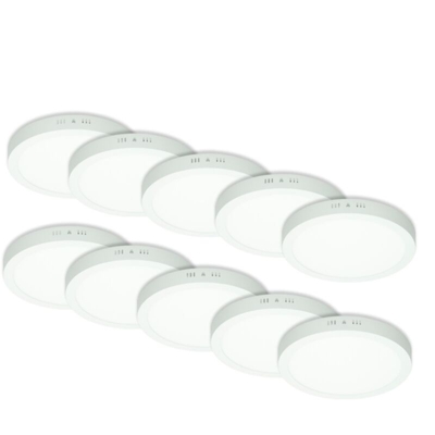 10 x Pannello LED 18W Faretto da Incasso + Trasformatore CA 220-240 V 1121 lumen ?220 mm Rotondo Angolo di emissione 160? IP53 Bianco Caldo 3000K