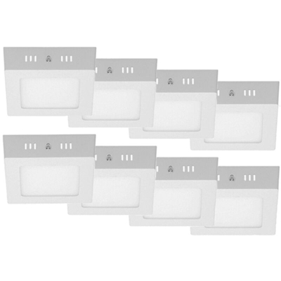 8 x Plafoniera a LED 12W AC 220-240 V 672 Lumen 170 x 170 mm IP53 LED Pannello Bianco Neutro 4000K Quadrato Faretto da Incasso Pannello LED Quadrato