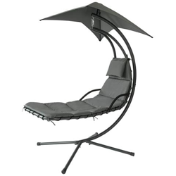 Dondolo Da Giardino E Casa Lettino Prendisole In Metallo Con Tettuccio A Foglia E Cuscino Incluso en oferta