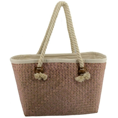 Borsa paglia africa rosa sfumato