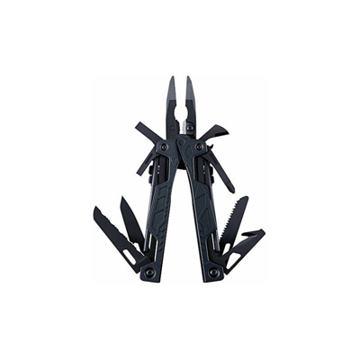 OHT Black, One Hand Tool, attrezzo multifunzione operabile con una sola mano, fodero MOLLE nero - Leatherman