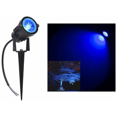 Picchetto led da giardino 5w nero luce blu orientabile faretto luci per esterno
