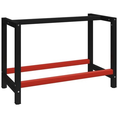 Telaio Per Banco Da Lavoro In Metallo 120x57x79 Cm Nero E Rosso
