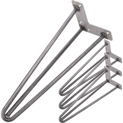 Piedi per tavolo e mobili stile vintage Piedi in acciaio 3 pali 41 cm 4-pack - Primematik