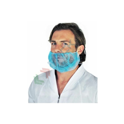 Copribarba monouso in TNT di polipropilene (PP), 14 gr/mq, colore azzurro, conf. 100 pz (Azzurro)