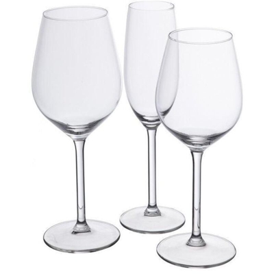 Set di Calici per 6 persone Vignoble 18 calici composto da 6 calici vino rosso capacita' 50 ml, 6 calici vino bianco capacita' 38 ml e 6 calici flut