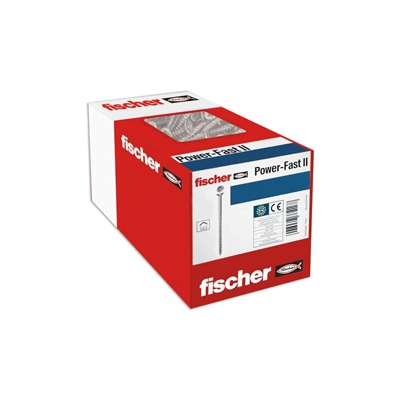 Fischer Power-Fast II 670309-200 viti per truciolato Power-Fast II, 4,5 x 40, testa svasata con impronta a croce con filettatura parziale, zincate