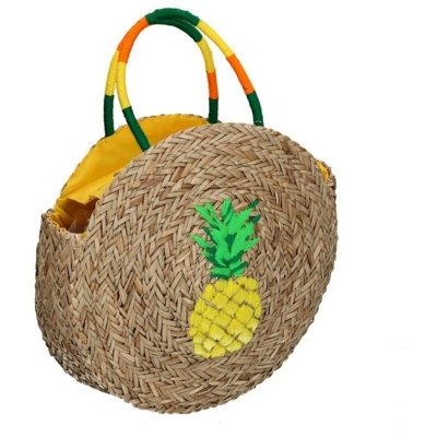 Borsa paglia con ananas
