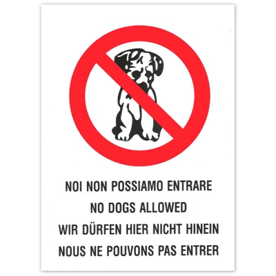 3 cartelli targa noi non possiamo entrare attenti cane segnaletic pvc 20 x 30 cm
