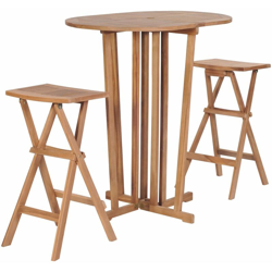 Set da Bar Pieghevole 3 pz in Massello di Teak precio