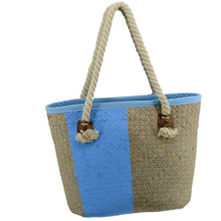 Borsa paglia africa azzurro en oferta